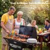 HOMAVO Holzkohlegrill mit Deckel, 2 Seitentische, Grillfläche: 45×32cm, Höhenverstellbarer Grillrost mit 2 Stufen (mit Abdeckung) Bild 4