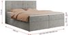 Boxspringbett, Doppelbett Matratze und Topper, Polsterbett - CENTOS - 140x200cm - Grau Velours - H3 Bild 5