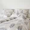Elegante Mako Satin Bettwäsche Palm 24501-7 Blätter natur grau 135x200 Bild 3