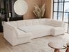 Ecksofa, Sofa big XXL, Wellenfedern, Wohnlandschaft XXL, mit Schlaffunktion - COMODO U - Beige Cord - Topper T25 Bild 3