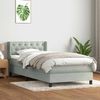vidaXL Boxspringbett mit Matratze Hellgrau 80x220 cm Samt 3318387 Bild 3