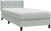 vidaXL Boxspringbett mit Matratze Hellgrau 80x220 cm Samt 3318387 Bild 2