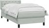 vidaXL Boxspringbett mit Matratze Hellgrau 80x220 cm Samt 3318387 Bild 4