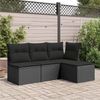 vidaXL Gartenhocker mit Kissen Schwarz 55x55x37 cm Poly Rattan 365966 Bild 3