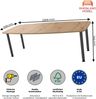Rheinland Möbel Konferenztisch KONTI 220x103 cm – ovaler Besprechungstisch in Asteiche mit graphitfarbenen Rundrohrfüßen & Kabelauslass, Meetingtisch für 6–8 Personen, moderner XXL-Tisch fürs Büro & Besprechungsraum Bild 3