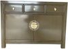 Vintage Kommode Braun Hellbraun Messingkreis chinesisch Schrank Sideboard Kolonial-Stil Antik-Stil Lowboard asiatisch orientalisch Fernost shabby-chic Landhaus Bild 3