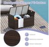 COSTWAY Gartenbank, Gartenbox, 2-Sitzer, Polyrattan, mit Kissen Bild 2