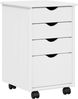 vidaXL Rollschrank Mit Rad Weiß 34 x 39 x 56 cm Massives Kiefernholz 42028341 Bild 2
