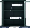 Vitrinenschrank Wohnzimmer klein GINA - 3 Ebenen, Metall | Glasvitrine Bücherschrank Büroschrank Aktenschrank mit Glasfenster Metallschrank, 101,5x80x40cm Dunkelgrün Bild 4