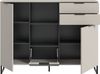 Highboard B/H/T: 112x150x37 cm in Kaschmir Nachbildung und schwarz Bild 3