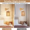 MUPOO LED Wandleuchte Vintage Innen Wandleuchte,E27 Retro Holz Wandlampe, Warmweiß Glühbirne, LED fest integriert, mit Rattan Lampenschirm,Handgewebte im Farmhouse - Stil Bild 4