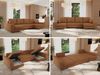 U-förmiges Ecksofa auf goldenen Metallbeinen, mit Schlaffunktion und drei Bettkästen für das Wohnzimmer - DORIAN U - Orange Stoff Bild 2