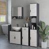 MC Star Hochschrank adezimmerschrank schmal, Toilettenschrank mit Verstellbar Regal (und 2 offenen Fächern, Badschrank für kleine Räume Badezimmer, Wohnzimmer 30 x 30 x 183 cm Grau) Bild 2