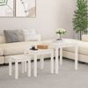 Couchtische, Sofatische 3 Stk. Weiß Massivholz Kiefer Bild 2