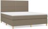 vidaXL Boxspringbett mit Matratze Taupe 180x200 cm Stoff 3142277 Bild 2