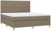 vidaXL Boxspringbett mit Matratze Taupe 180x200 cm Stoff 3142277 Bild 3