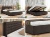 Polsterbett mit Holzlattenrost Doppelbett PAVO CLASSIC, hohe Kopfteil, Bettkasten mit Gasdruckfeder Foam Matratze - 200 x 200 cm - Braun Velvet - MIRO LUX Bild 2