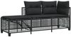 vidaXL 3-tlg. Garten-Ecksofa-Set mit Kissen Schwarz Poly Rattan 365444 Bild 4