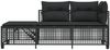 vidaXL 3-tlg. Garten-Ecksofa-Set mit Kissen Schwarz Poly Rattan 365444 Bild 5
