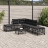 vidaXL 3-tlg. Garten-Ecksofa-Set mit Kissen Schwarz Poly Rattan 365444 Bild 3