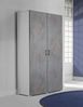 Dmora Mehrzweckschrank mit 2 Türen Aliosha, linearer Schrank mit 2 Flügeltüren, Kleiderschrank mit 4 verstellbaren Einlegeböden, modernes Schuhregal, 100 % Made in Italy, 90 x 45 x 195 cm, Zement und Weiß Bild 2