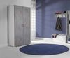 Dmora Mehrzweckschrank mit 2 Türen Aliosha, linearer Schrank mit 2 Flügeltüren, Kleiderschrank mit 4 verstellbaren Einlegeböden, modernes Schuhregal, 100 % Made in Italy, 90 x 45 x 195 cm, Zement und Weiß Bild 5