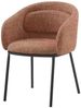 Eleganter Design Stuhl MADRID rostrot Strukturstoff mit Armlehne schwarz Metall Bild 3