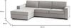 Dmora Schlafsofa mit Halbinsel Albenga, drehbares Sofa zum Öffnen, Aufbewahrungshalbinsel links, schmale Armlehnen, 100 % Made in Italy, 260 x 95 x 90 cm, Grau Bild 3
