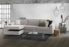 Dmora Schlafsofa mit Halbinsel Albenga, drehbares Sofa zum Öffnen, Aufbewahrungshalbinsel links, schmale Armlehnen, 100 % Made in Italy, 260 x 95 x 90 cm, Grau Bild 4