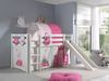 Kinderbett mit Rutsche Karolina Massivholz Weiß Textilset Princess 4 Bild 2