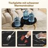 Hiazurm Couchtisch Couchtisch 2er Set mit Marmormuster, Kaffeetisch, Beistelltisch (Satztisch für Wohnzimmer & Büro & Schlafzimme & Balkon, 2er Set), 70x45cm+50x40cm, Rund Bild 2