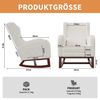 FUROKOY Schaukelstuhl Relaxsessel Stillsessel mit Holzsockel Fußstütze (Set, 1 St), Schaukelsessel,Teddystoff,2 Seitentaschen,1 Lendenkissen,Beige Bild 4