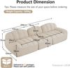 3-Sitzer Sofa, modular erweiterbar H 79 x T 288 x B 104 cm aus granuliertem Fleece in Beige-Weiß Bild 5