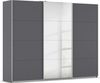rauch Kleiderschrank, Schwebetürenschrank KULMBACH, 3-türig, 1 Spiegeltüre, inkl. Türdämpfer und weiterem Zubehör, Grau metallic, 271 x 211 x 62 cm Bild 3