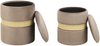 Pouf MEDFORD 2er Set Taupe Samtstoff 30 34 cm 30 34 cm Bild 4