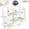 Novelux Etagenbett 90x200 cm mit Aufbewahrungstreppe und klappbarem Tisch – Kiefer/MDF/Sperrholz in Weiß+Natur, Bücherregal, Sicherheitsgeländer Bild 2