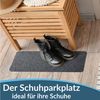 ANRO Fußmatte POET Schuhparkplatz schmal Schmutzfangmatte Unifarben, eckig, Höhe: 3 mm, Schuh-Abstellplatz rutschfest 25x60cm Kräusel Grau wasserdicht Bild 2