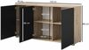 Kommode Masimo 150 cm, Aufbewahrungsschrank, Kommode mit 3 Türen, Eiche Artisan, Push-to-Open, modernes Design, 88 x 40 x 150 cm Bild 2