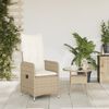 vidaXL Gartensessel mit Kissen Verstellbar Beige Poly Rattan 365683 Bild 3