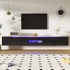 TV-Schrank 180 cm Schwarz Weiß LED Beleuchtung 16 Farben App-gesteuert Dämpfungsscharnier Wandmontage Hochglanz TV-Board Bild 2
