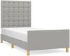 Einzelbett mit Kopfteil Stoff Hellgrau 80x200 cm Bild 2