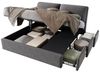 BlingBin Polsterbett Hydraulisches Bett, Stauraumbett Doppelbett mit 3 Schubladen, Samt (1er Set, 1-tlg, 160*200cm, Max Belastbarkeit: 300kg, Grau), Lattenrost mit Kopfteil, Bettkasten zur Aufbewahrung, Ohne Matratze Bild 4