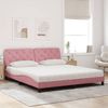 vidaXL Bett mit Matratze Rosa 180x200 cm Samt 3208675 Bild 3