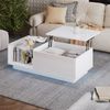Couchtisch B 100 x T 50 x H 33-46,5 cm, höhenverstellbar, Hochglanz mit LED und Stauraum Bild 4