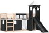 vidaXL Etagenbett mit Rutsche und Gardinen Weiß und Schwarz 80x200 cm 3284197 Bild 3
