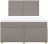 vidaXL Boxspringbett mit Matratze Taupe 160x200 cm Stoff 3291328 Bild 4