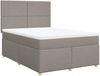 vidaXL Boxspringbett mit Matratze Taupe 160x200 cm Stoff 3291328 Bild 2
