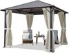 TOOLPORT Gartenpavillon 3x3 m Stahl-Dach mit Moskitonetzen und Seitenteilen in cream Bild 1