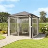 TOOLPORT Gartenpavillon 3x3 m Stahl-Dach mit Moskitonetzen und Seitenteilen in cream Bild 4