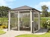 TOOLPORT Gartenpavillon 3x3 m mit Stahldach - Hardtop Pavillon mit 4 Seitenteilen und Moskitonetzen in Cream Bild 4